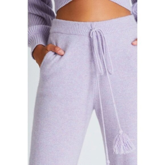 LoveShackFancy Tristan Pant in Purple, Wool Cashmere, Size Small - Picture 4 of 16